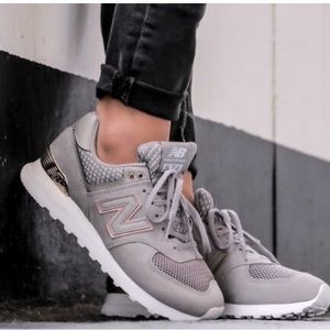 New Balance Gray and Rose Gold 574s size 9 1/2